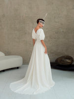 Short Sleeve Sheath Simple Wedding Dress