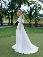 Off-Shoulder A-Line Wedding Dress