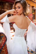 Strapless Wedding Dress with Detachable Sleeves