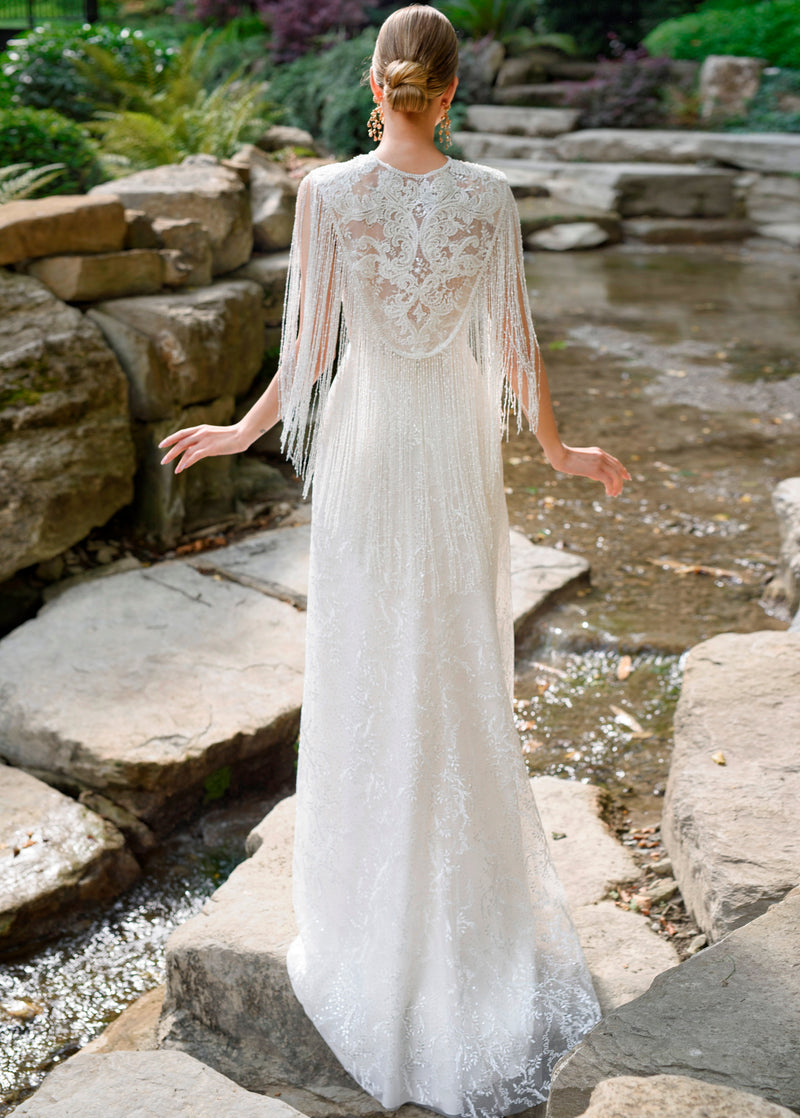 Gorgeous Spaghetti Straps Wedding Gown with a Unique Bolero