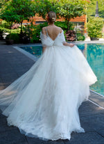 Off-Shoulder A-Line Wedding Gown