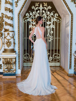 Robe de mariée sans manches avec fente latérale sexy