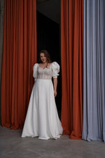 Puffy Sleeves A-line Wedding Dress