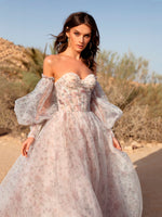 Robe de mariée bustier avec manches amovibles