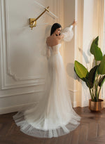 Strapless Wedding Gown with Detachable Long Sleeves