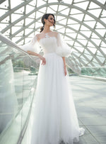 Oversize Sleeve Lace Bridal Gown