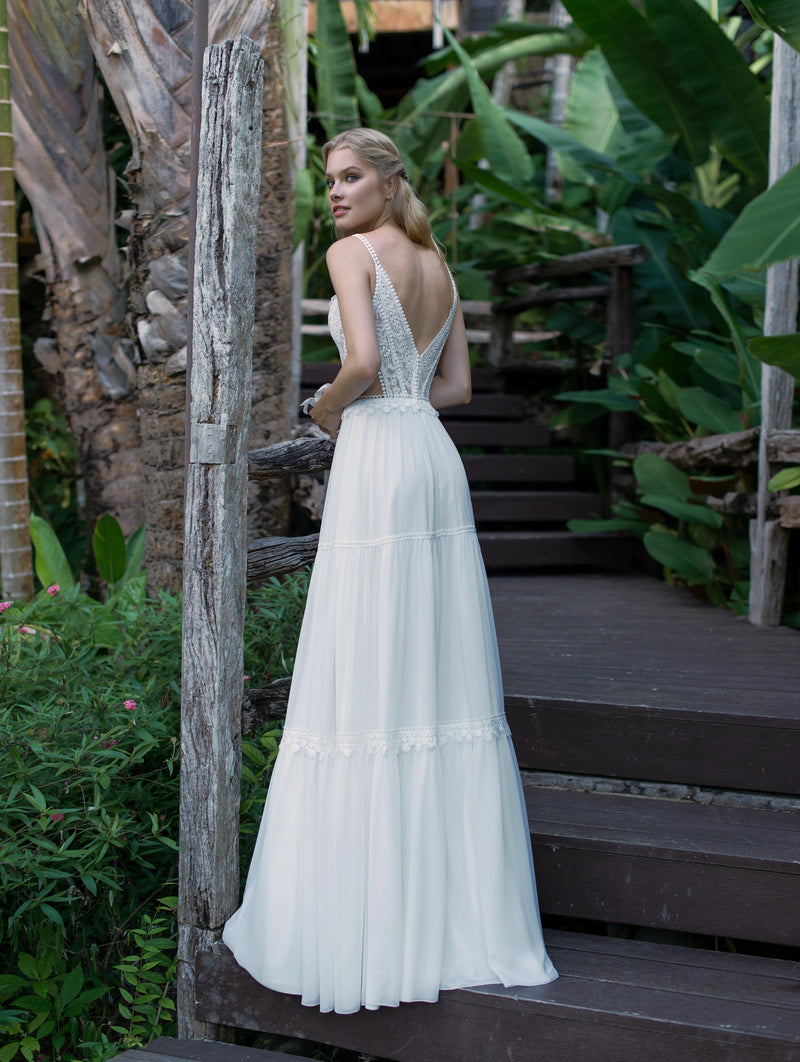 Spaghetti Strap Wedding Dress with Bolero