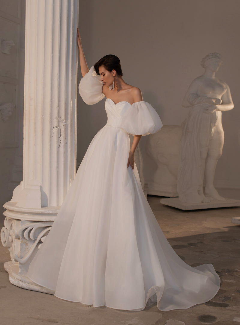 Puffy Sleeves Ball Gown Wedding Dress HAREM's Brides Puffy Sleeves Ball Gown Wedding Dress HAREM's Brides