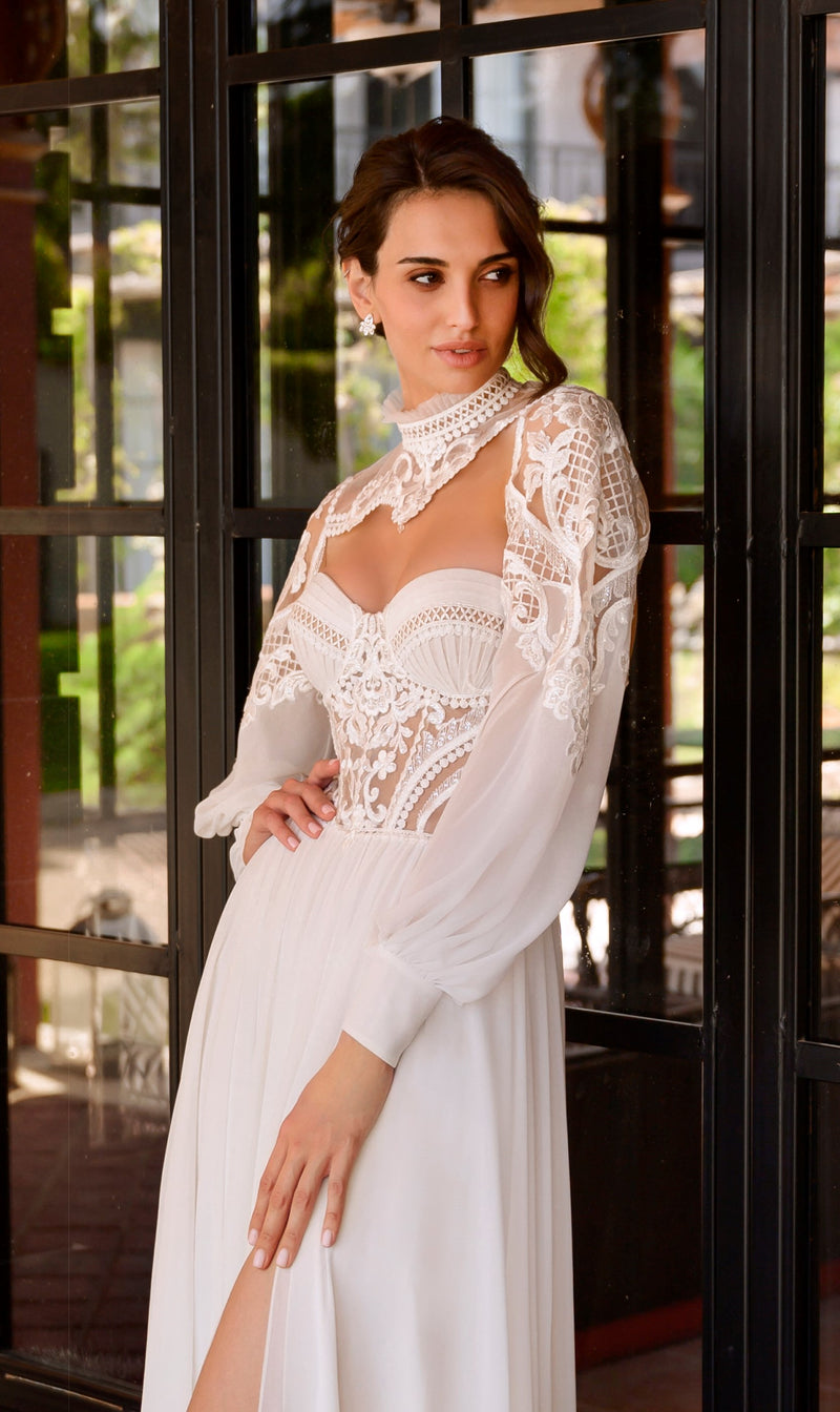 Strapless Lace Wedding Dress with Bolero