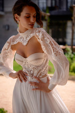 Strapless Lace Wedding Dress with Bolero