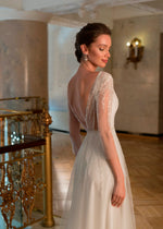 2 in 1: A-Line Wedding Gown with Removable Cap