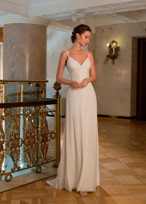 2 em 1: vestido de noiva linha A com touca removível