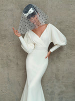 Juliet Sleeve Mermaid Minimalist Wedding Gown