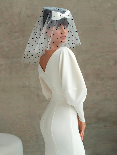 Robe de mariée minimaliste sirène à manches Juliette