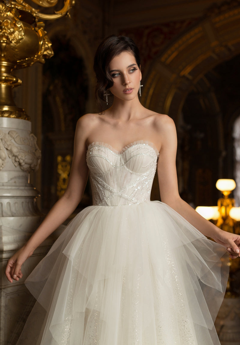 Gorgeous Strapless Corset A-Line Wedding Dress