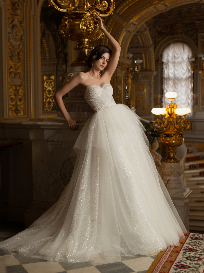 Amazon.com: Gorgeous Princess Sweetheart Women Bridal Ball Gown Wedding  Dress for Bride Long with Train Plus Size 2023 Ivory : Clothing, Shoes &  Jewelry