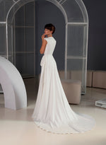 Sleeveless Satin Wedding Dress with Side Bow