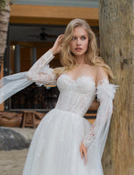 Long Sleeve Sweetheart A-Line Bridal Dress