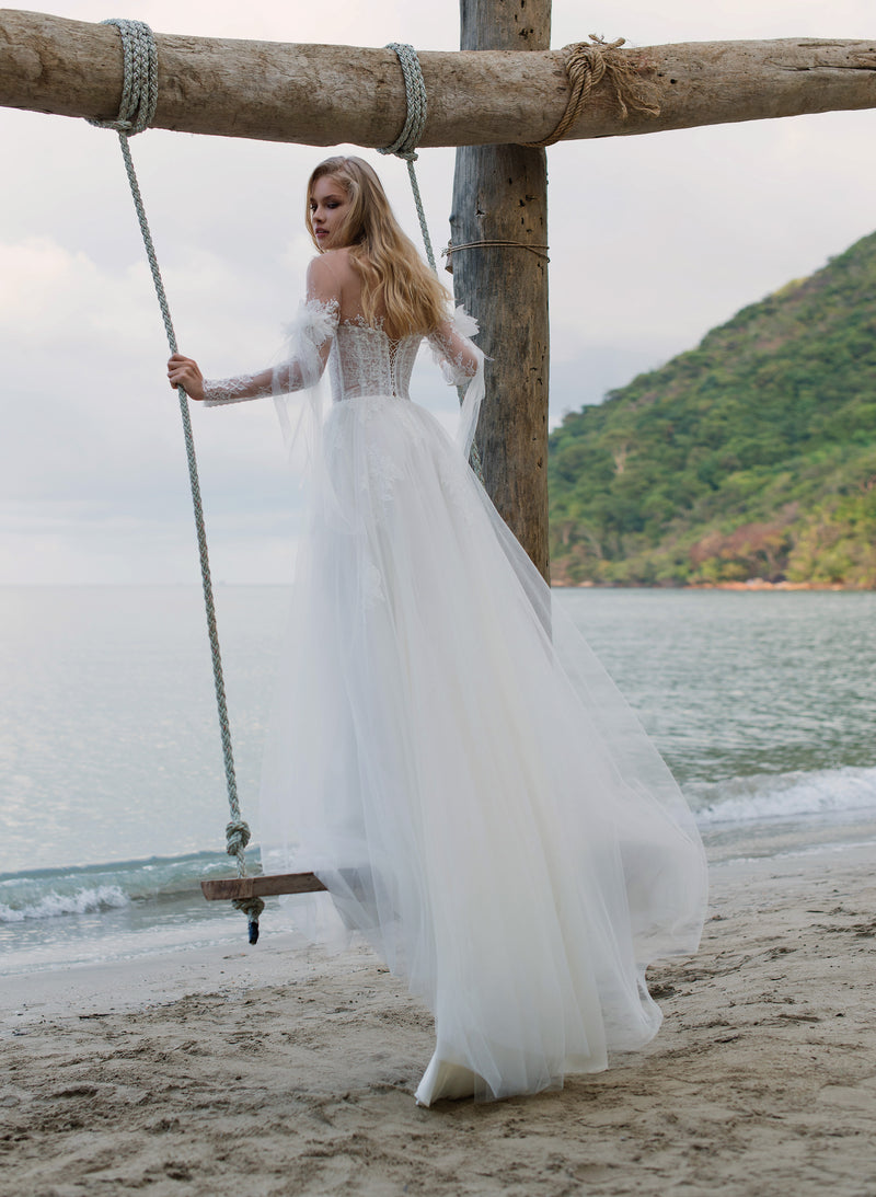 Long Sleeve Sweetheart A-Line Bridal Dress
