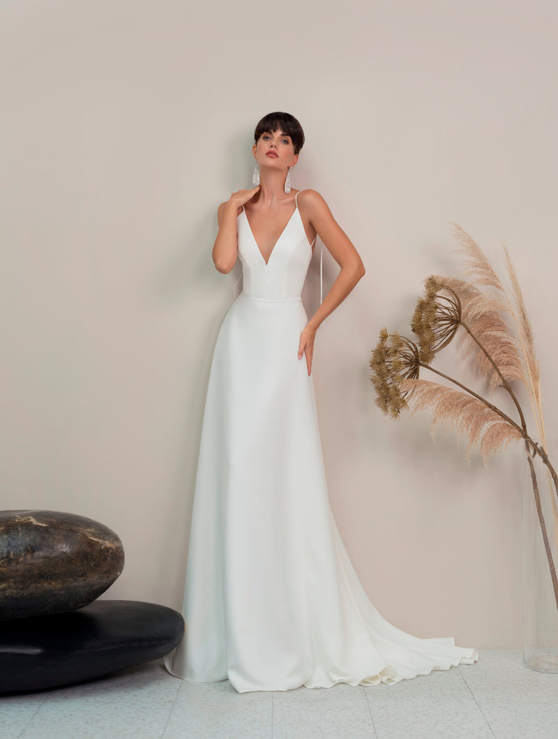 Spaghetti Strap Chic A-Line Wedding Dress