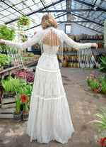 Vestido de novia de encaje bohemio con bolero