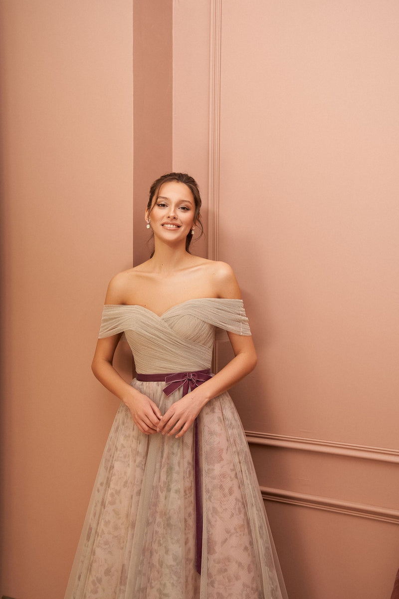 Off-Shoulder Maxi Evening Dress Off-Shoulder Maxi Evening Dress