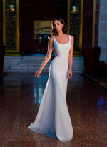 Vestido de novia sencillo con mangas removibles