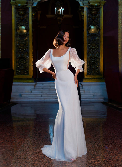 Simple Wedding Gown With Removable Sleeves
