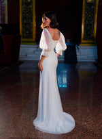 Vestido de novia sencillo con mangas removibles