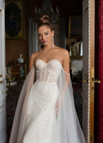 Strapless Sweetheart Wedding Dress with Removable Wings and Skirt