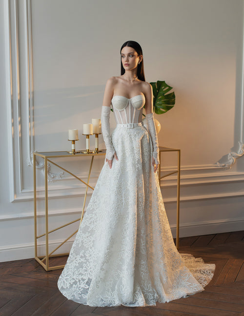 Robe de mariée chérie sans bretelles