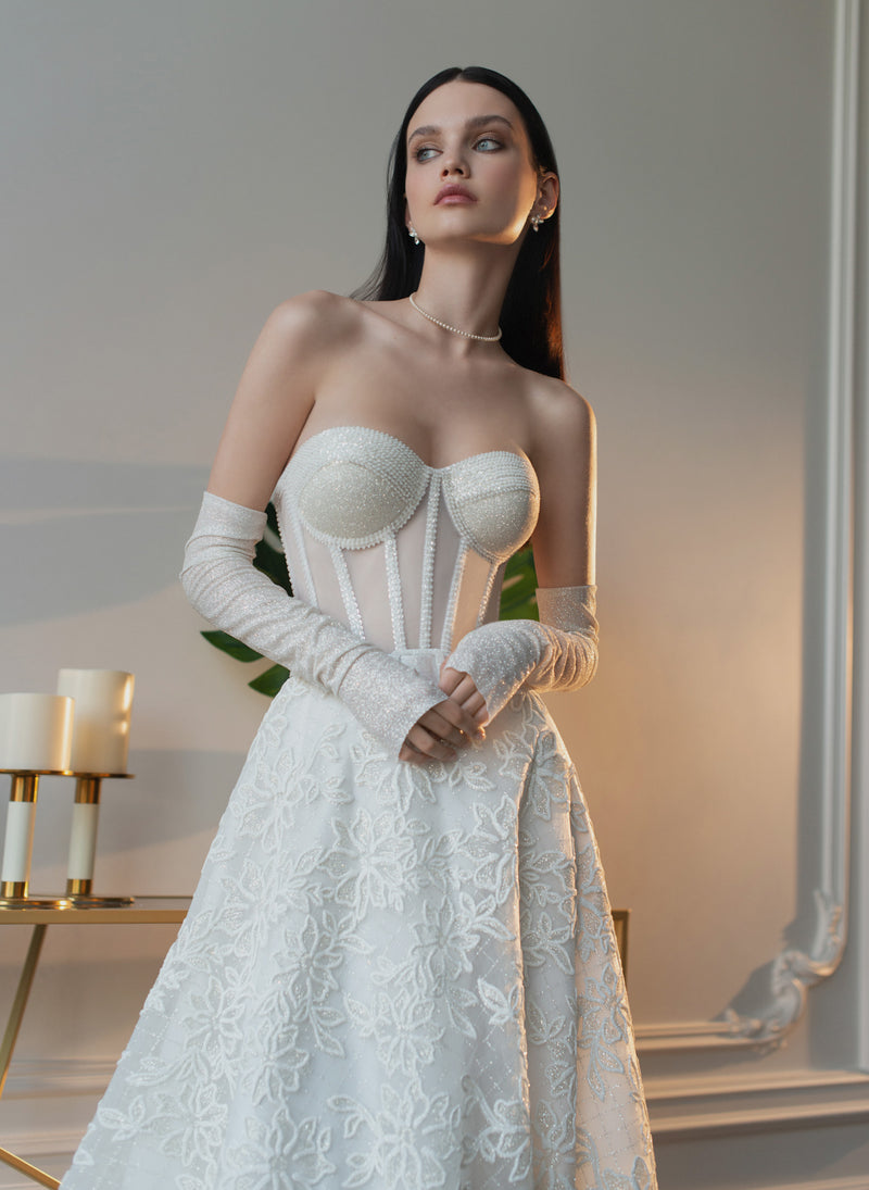 Vestido de novia sin tirantes