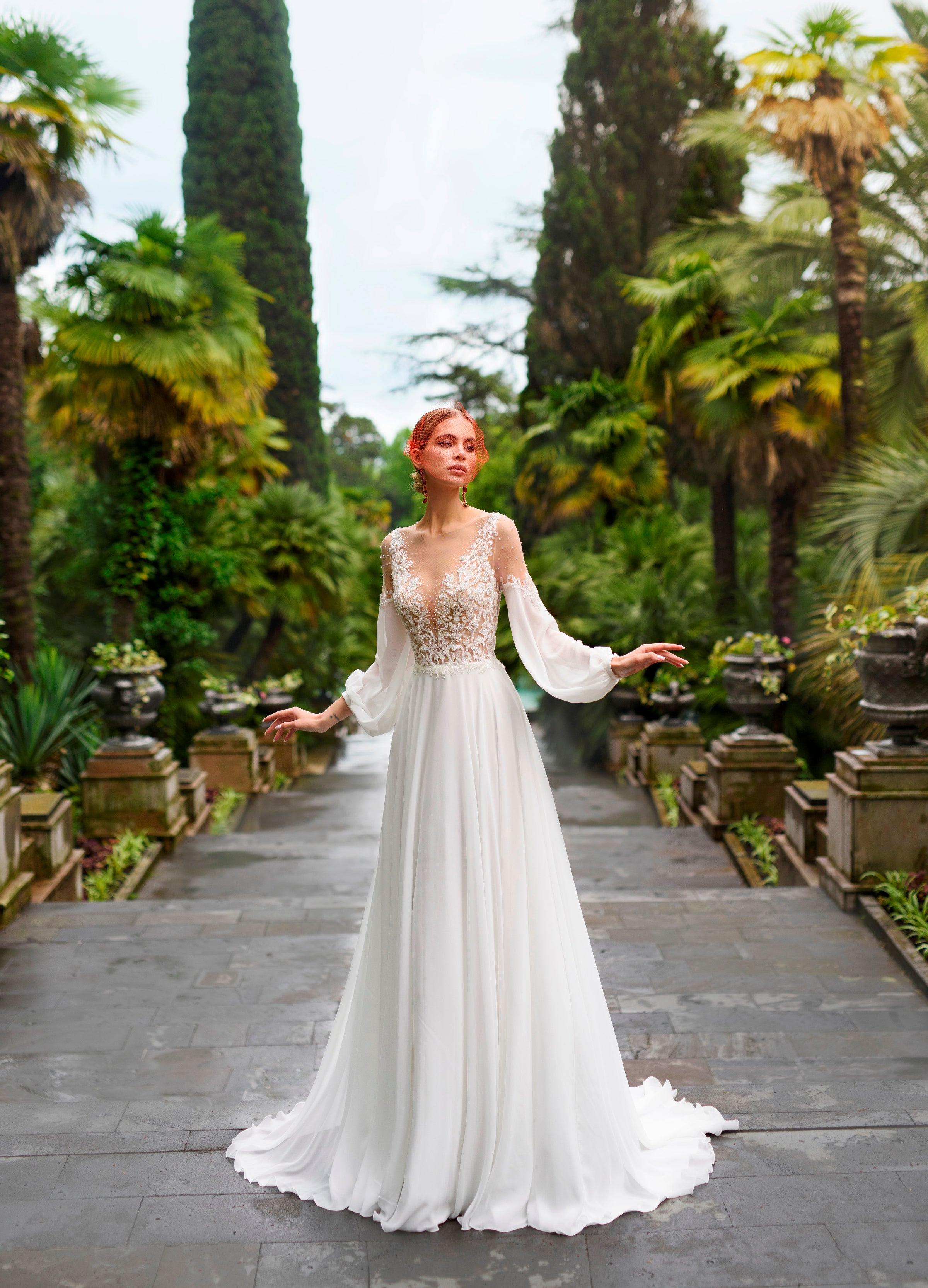 Long Sleeve Petite Wedding Dress - Main Image