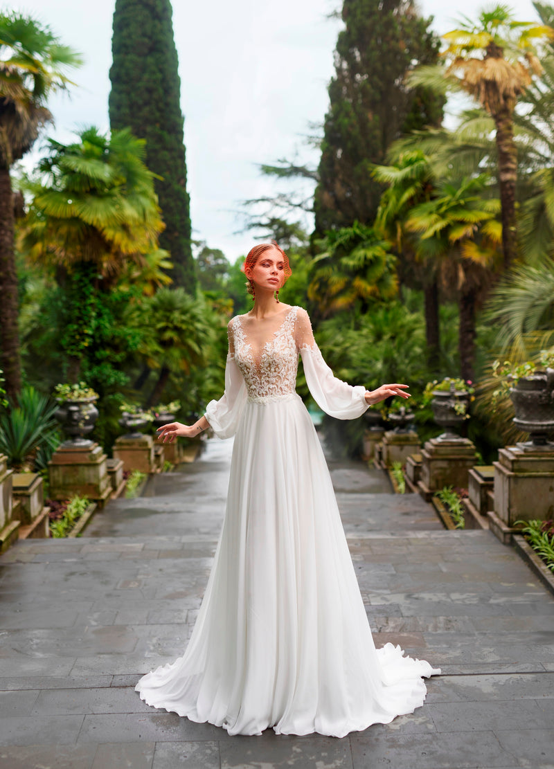 Long Sleeve Petite Wedding Dress HAREM's Brides Long Sleeve Petite Wedding Dress HAREM's Brides