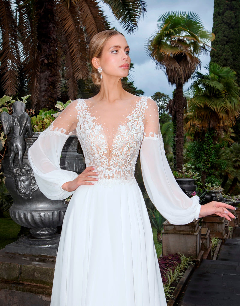 Long Sleeve Petite Wedding Dress HAREM's Brides Long Sleeve Petite Wedding Dress HAREM's Brides