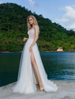 Sleeveless A-Line Sexy Wedding Gown