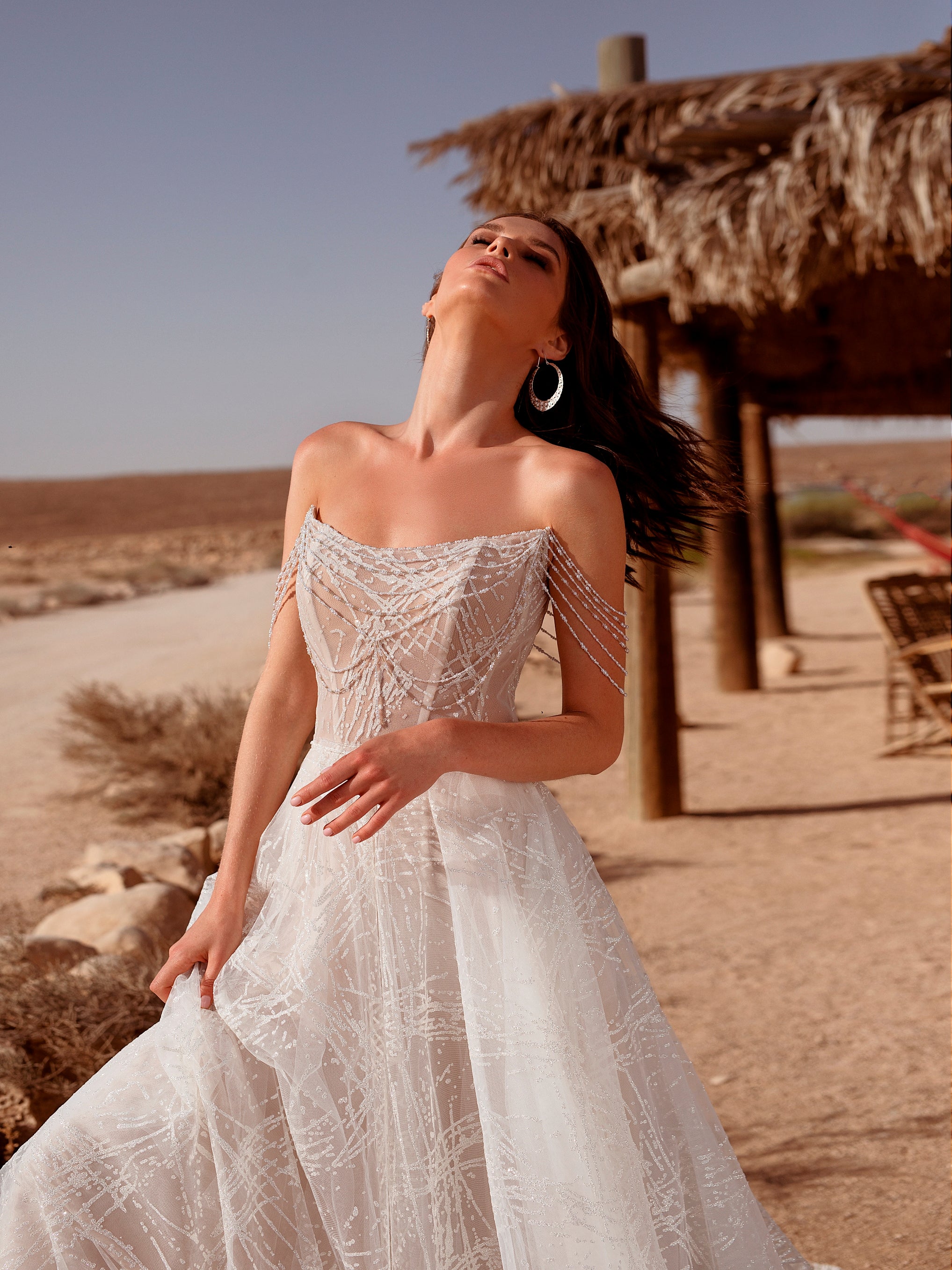 Ball Gown Beaded Bridal Straps Glitter Wedding Gown With Delicate Beaded Straps EU32 Silver Peony (Photo) Ball Gown Beaded Bridal Straps Glitter Wedding Gown With Delicate Beaded Straps EU32 Silver Peony (Photo)