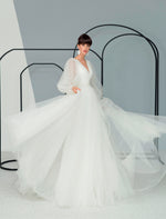 Puffy Sleeves Ball Gown Wedding Dress