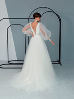 Puffy Sleeves Ball Gown Wedding Dress