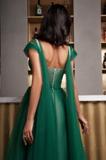 Emerald Sweatheart Maxi Dress with Wings