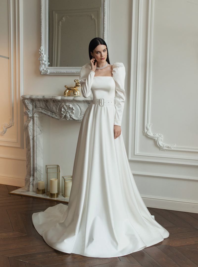 Elegant Long Sleeve A-Line Wedding Dress