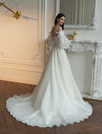 High-Neck Wedding Gown With Removable Sleeves