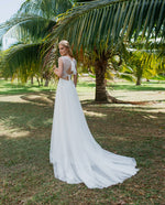 Hellenic Style Sleeveless Wedding Dress with Tulle Cape