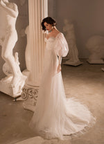 Juliet Sleeves A-Line Wedding Dress