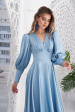 Elegant Silk Long Sleeve Dress