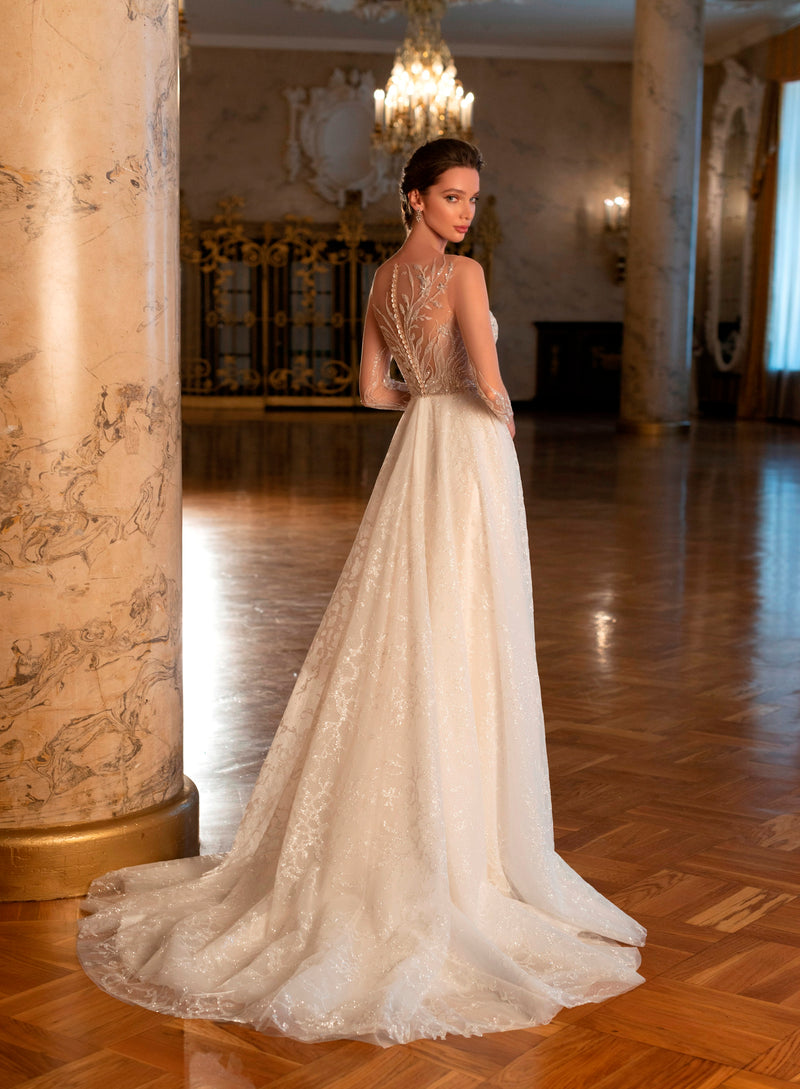 Discover 138+ gold wedding gowns with sleeves super hot