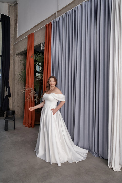 Off-Shoulder A-Line Wedding Gown