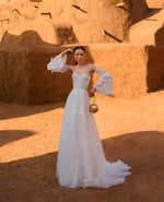 Femininity: Strapless Wedding Dress with Removable Sleeves