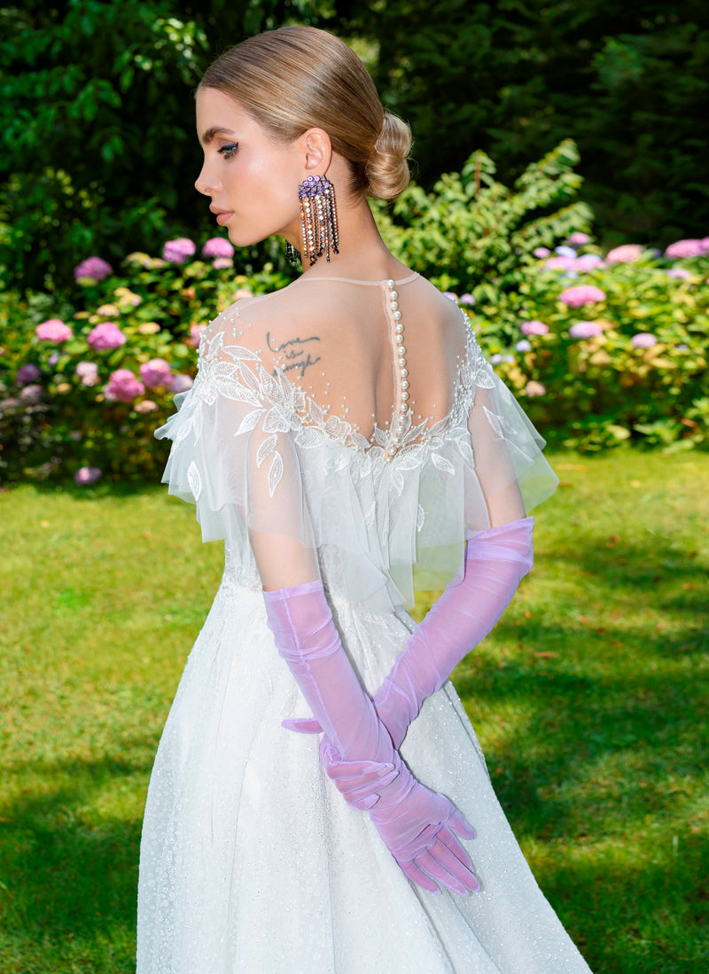 Illusion Neckline A-Line Wedding Dress HAREM's Brides Illusion Neckline A-Line Wedding Dress HAREM's Brides