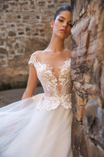 Illusion Neckline A-Line Wedding Dress